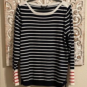 Hannah Navy & White Striped Knit Top